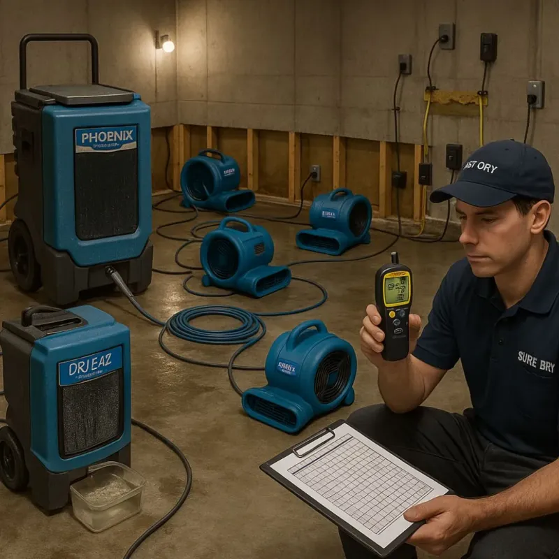 Structural Drying and Dehumidification process in Rural Hill, TN
